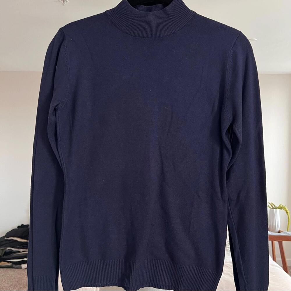 Navy blue mock neck jumper